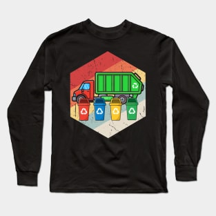 Vintage Retro Recycling Trash Kids Garbage Truck Long Sleeve T-Shirt